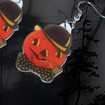 Vintage Pumpkin Man Cute 2D Handmade Earrings!