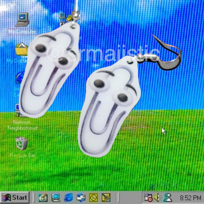 Clippy Microsoft Office Assistant Character Handmade Earrings!