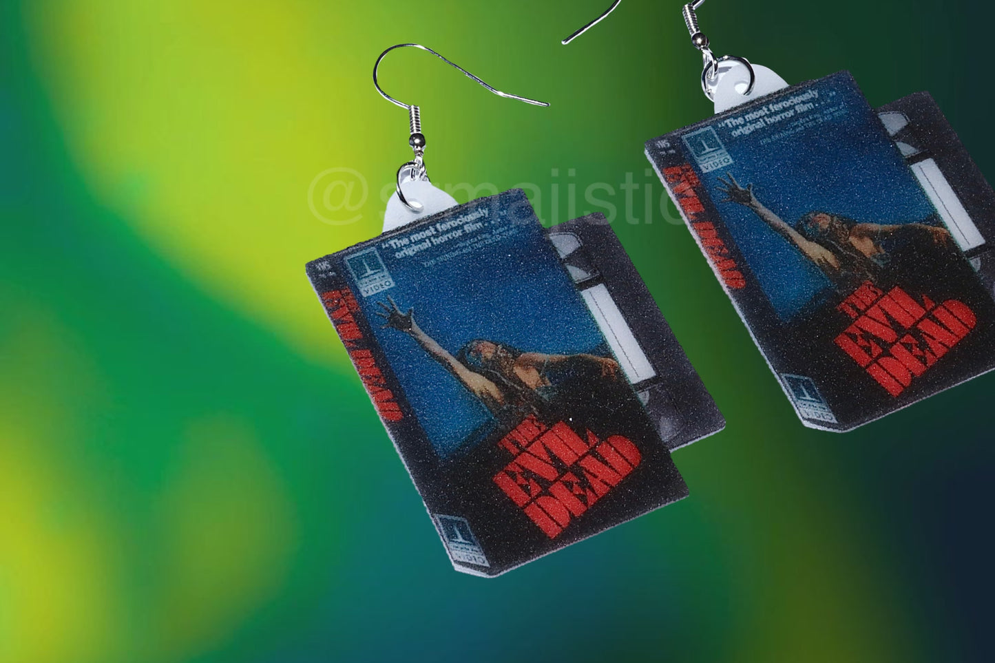 Evil Dead (1981) VHS Tape 2D detailed Handmade Earrings!