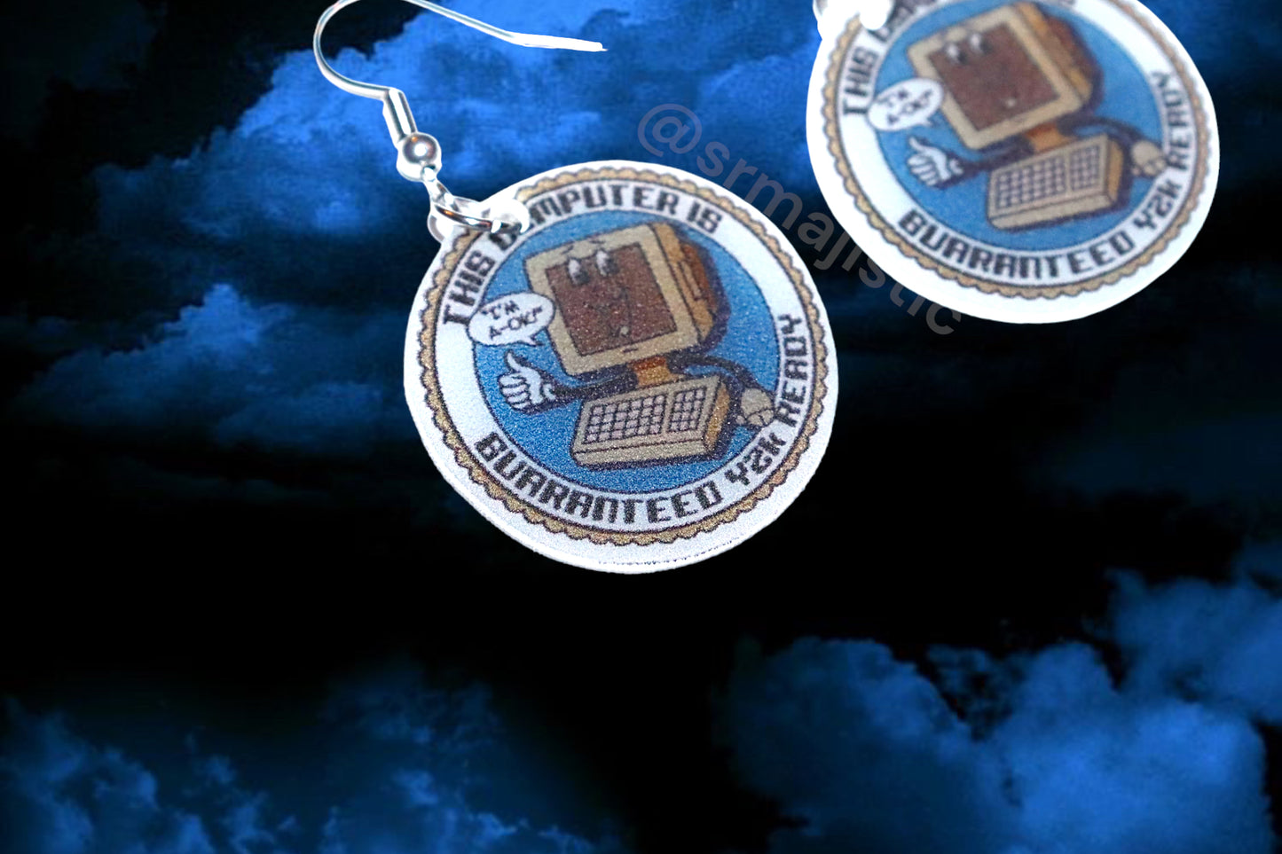 Cyber Y2K Preparation Sticker Styled Handmade Earrings!