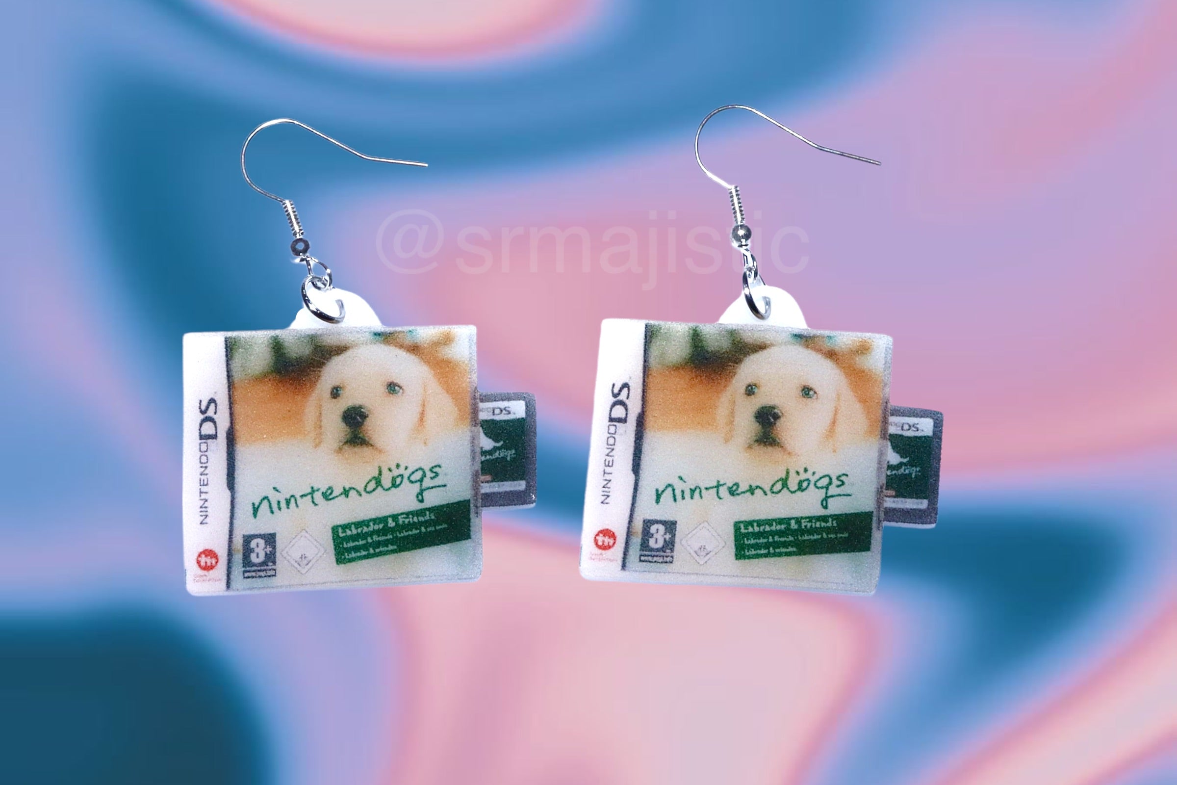 Nintendogs Nintendo DS Game 2D detailed Handmade Earrings!