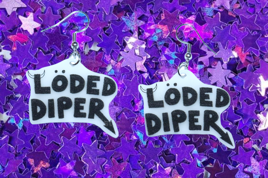 Löded Diper Diary of a Wimpy Kid Band Logo Handmade Earrings!