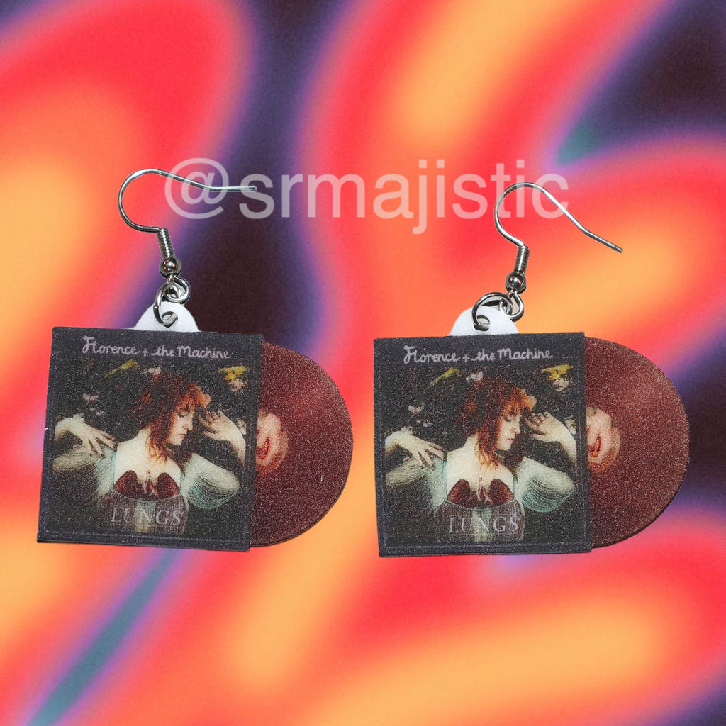 Florence and the Machine Lungs Vinyl Album Handmade Earrings!