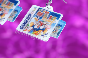 Super Mario Bros Deluxe Game Boy Color Game 2D detailed Handmade Earrings!