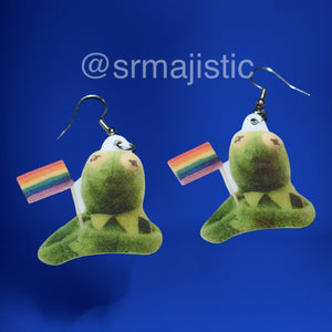 Kermit Says Gay Rights Handmade Earrings!
