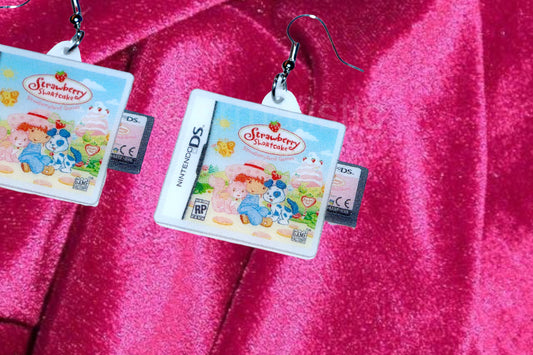 Strawberry Shortcake Strawberryland Games Nintendo DS Game 2D detailed Handmade Earrings!