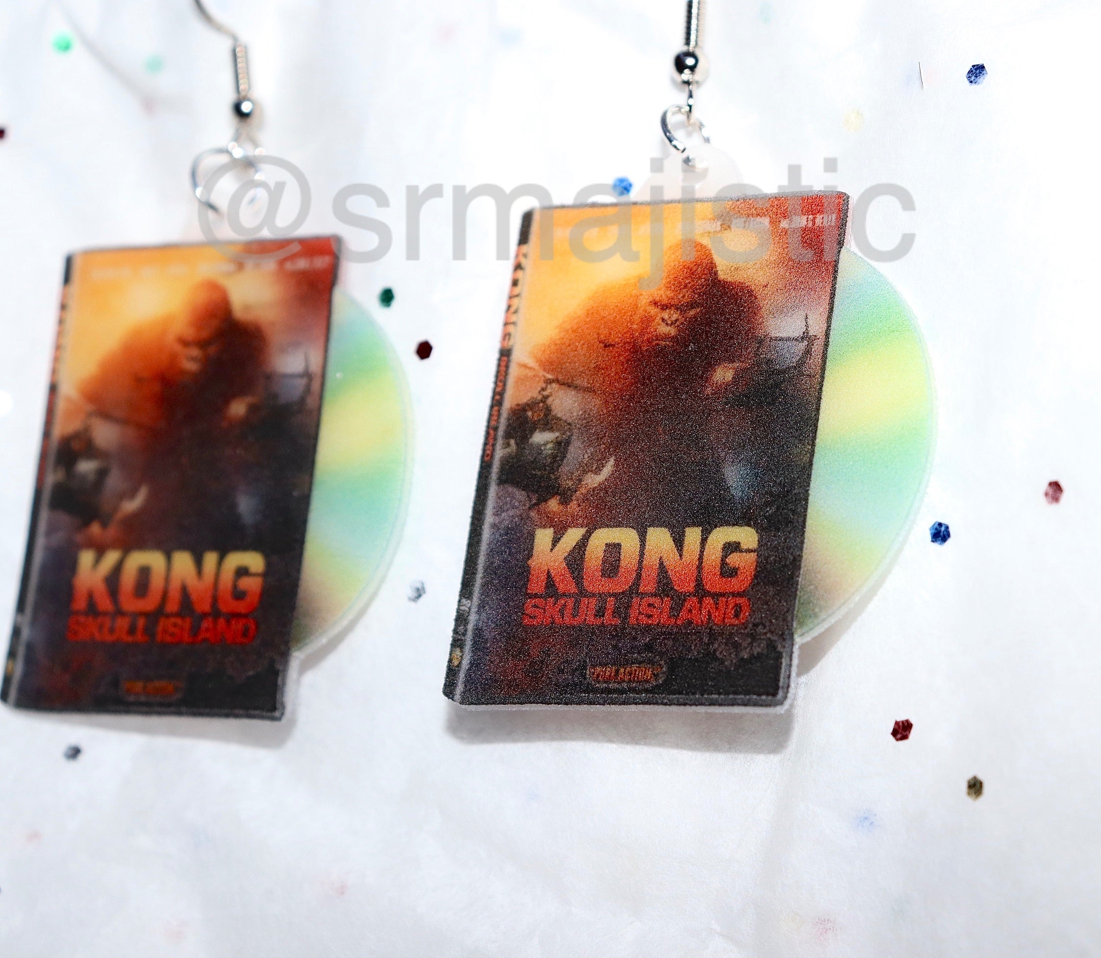 Kong: Skull Island (2017) DVD 2D detailed Handmade Earrings!