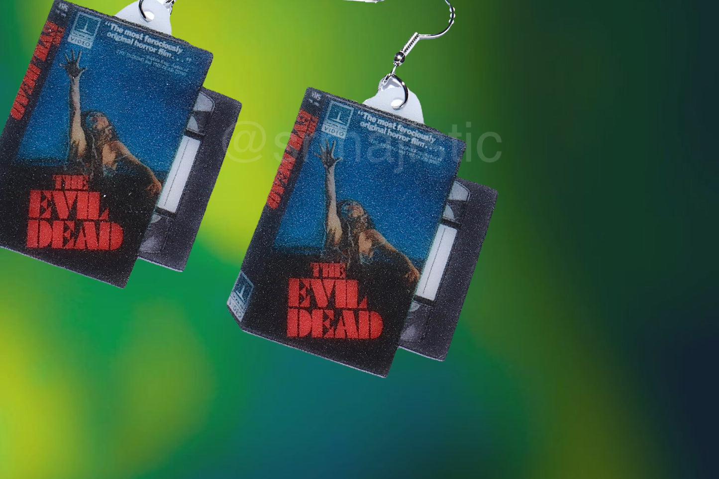 Evil Dead (1981) VHS Tape 2D detailed Handmade Earrings!