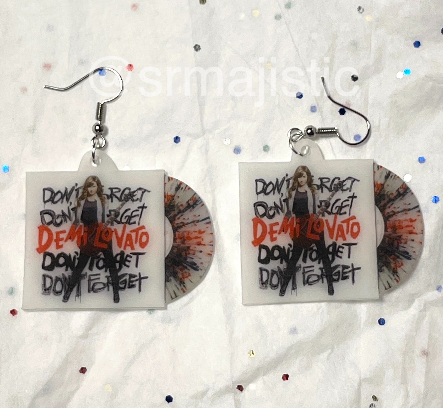 Demi Lovato Don’t Forget Vinyl Album Handmade Earrings!