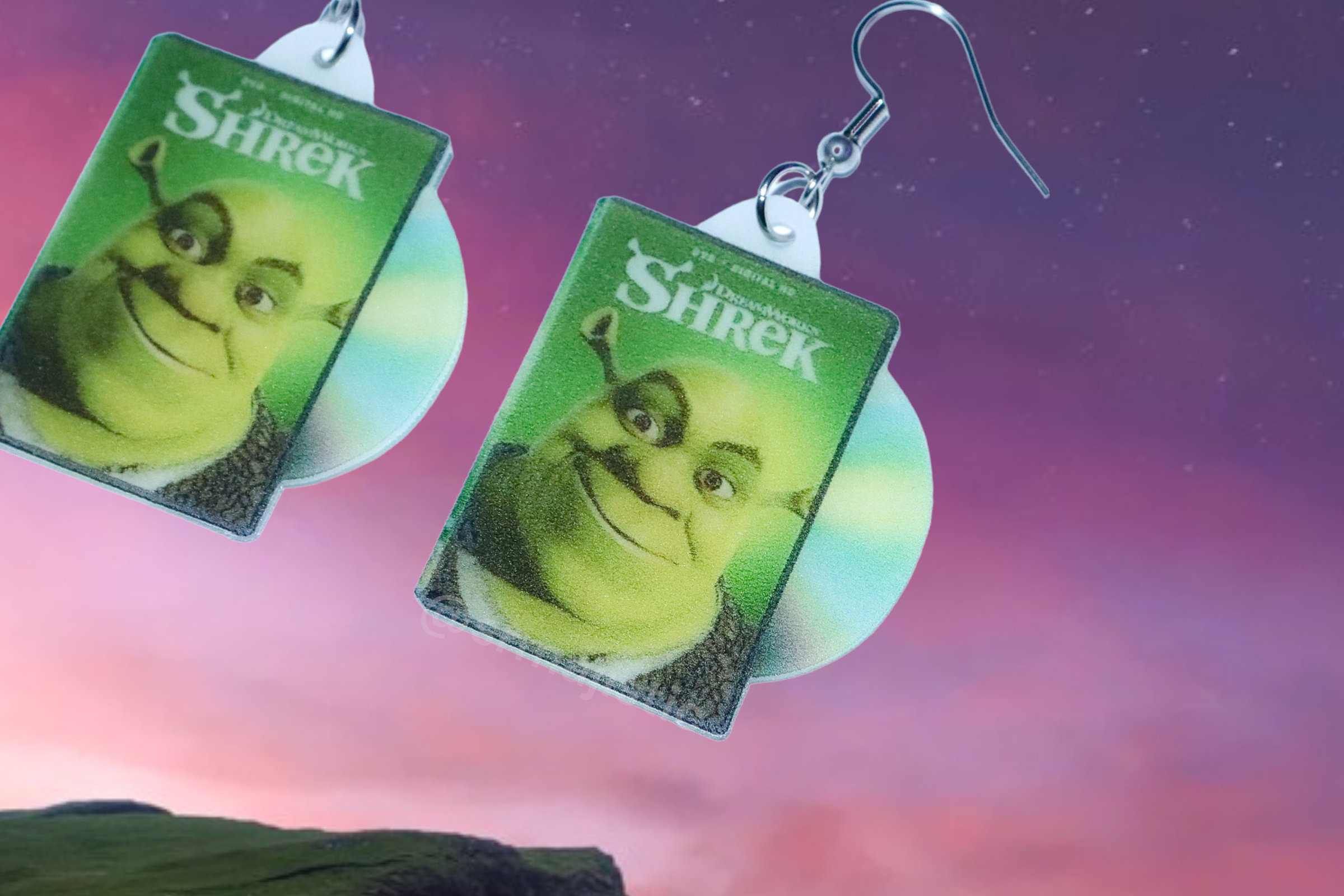 Shrek (2001) DVD 2D detailed Handmade Earrings!