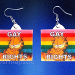 Garfield Collection of Flaming Pride Flags Handmade Earrings!