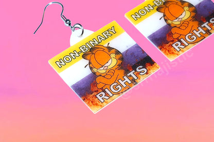 Garfield Collection of Flaming Pride Flags Handmade Earrings!