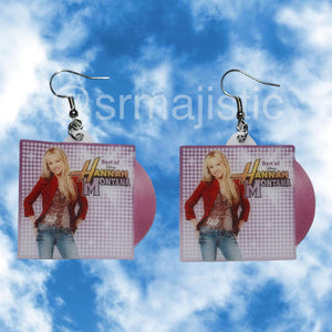Hannah Montana Essentials Vinyl Album Handmade Earrings!
