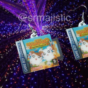 Hamtaro Ham-Ham Heartbreak Game Boy Game 2D detailed Handmade Earrings!