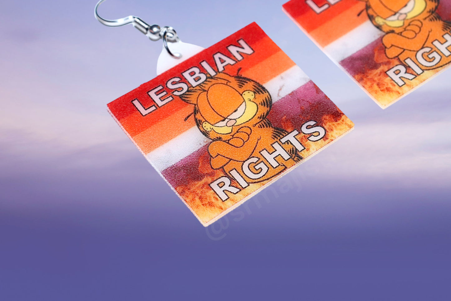 Garfield Collection of Flaming Pride Flags Handmade Earrings!