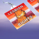 Garfield Collection of Flaming Pride Flags Handmade Earrings!