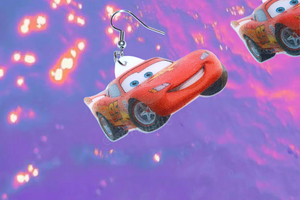 Lightning McQueen Kachow Character Handmade Earrings!