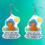 Cowboy Garfield  Heaven Scene Character Handmade Earrings!