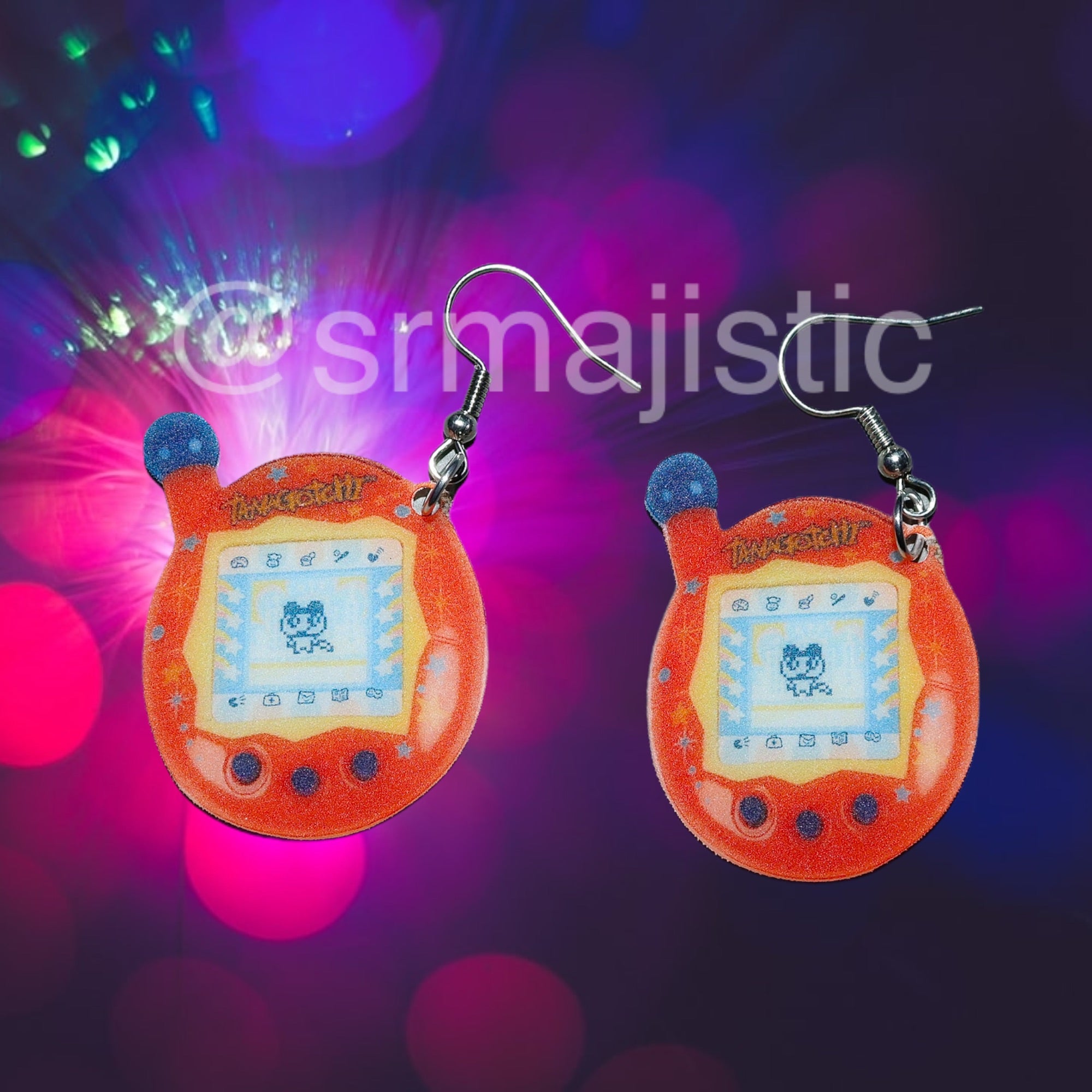 Nostalgic Tamagotchi Retro 2000’s 2D Toy Handmade Earrings!
