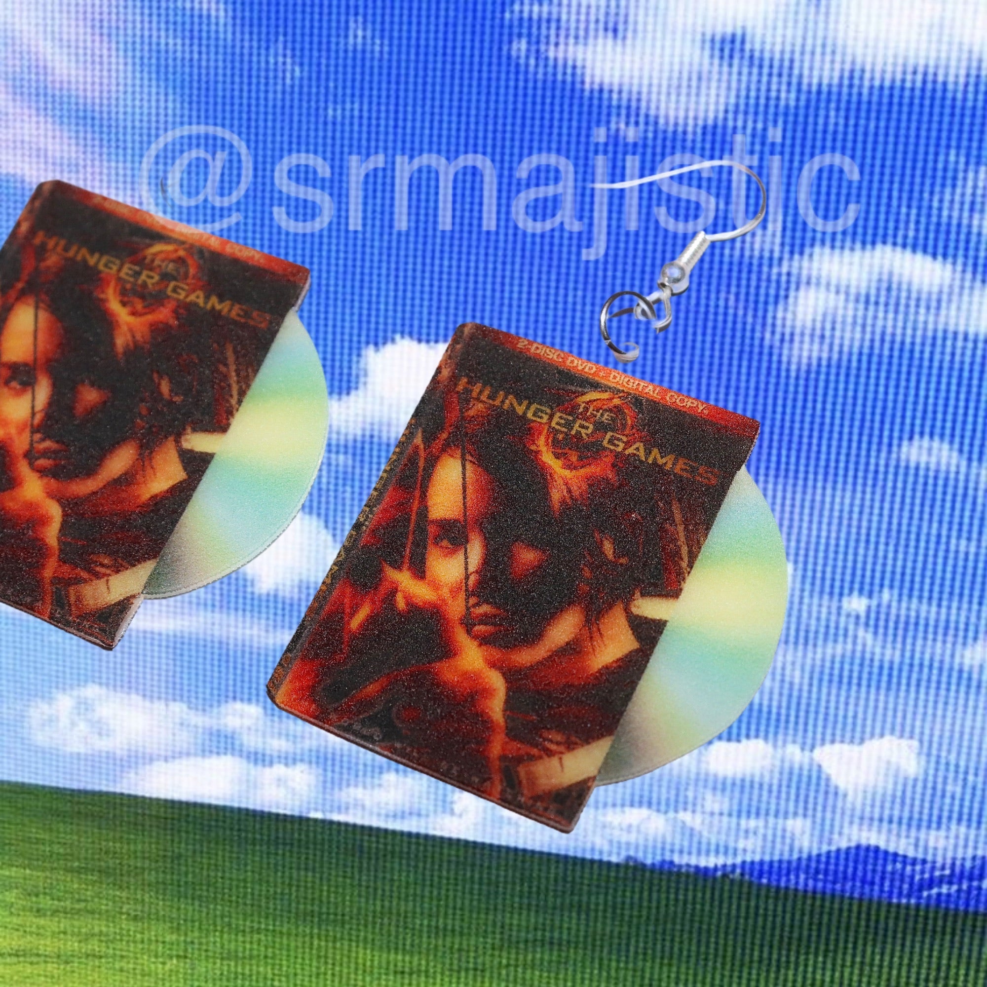 The Hunger Games (2012) DVD 2D detailed Handmade Earrings!