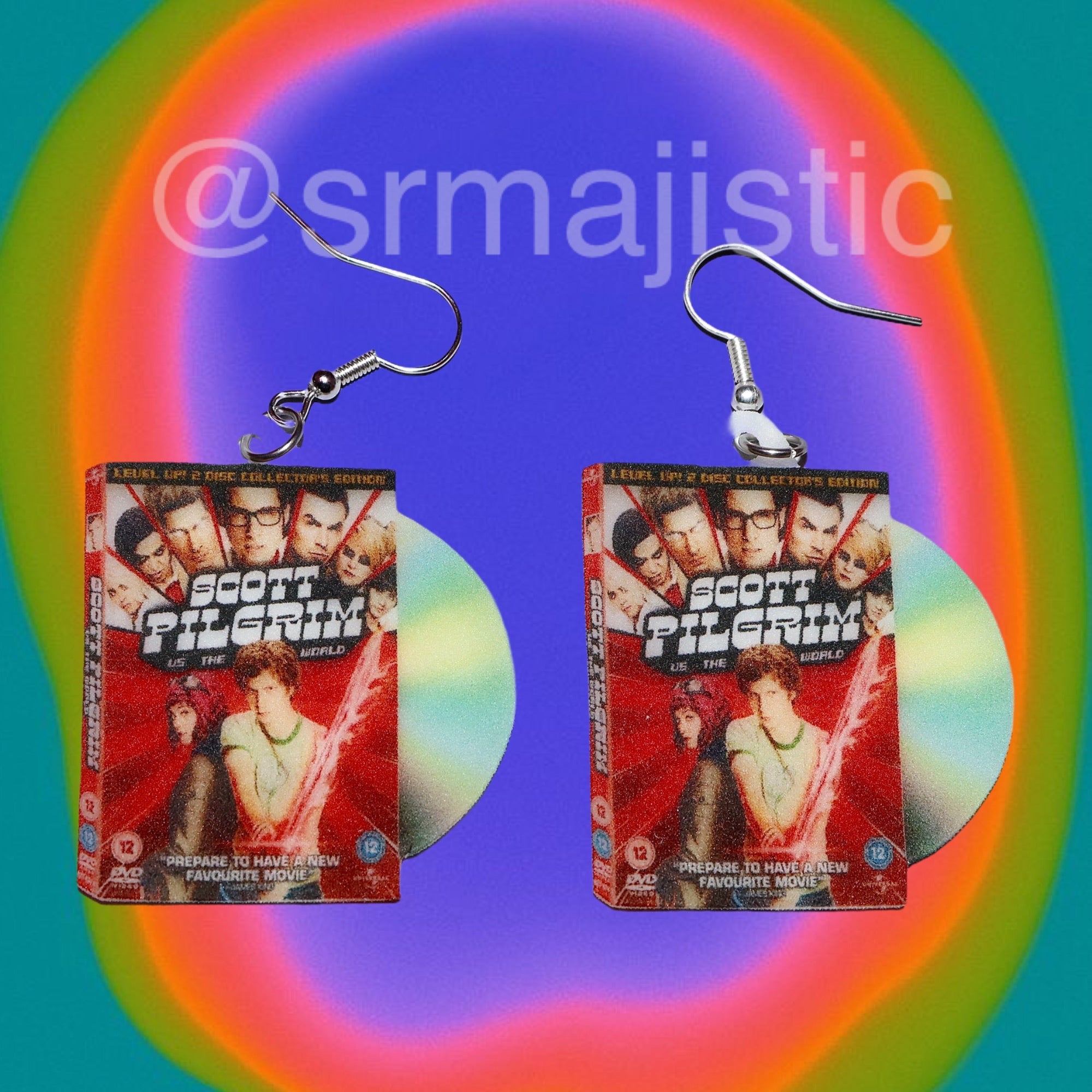 Scott Pilgrim VS the World (2010) DVD 2D detailed Handmade Earrings!