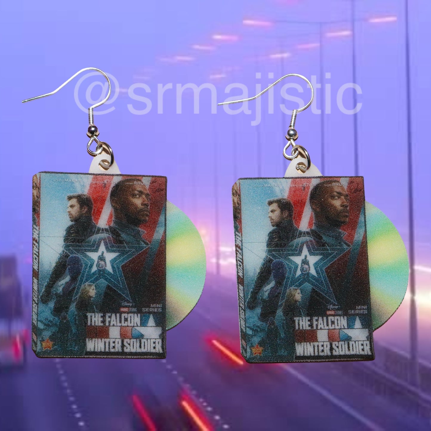 Falcon and the Winter Soldier (2021) DVD 2D detailed Handmade Earrings!