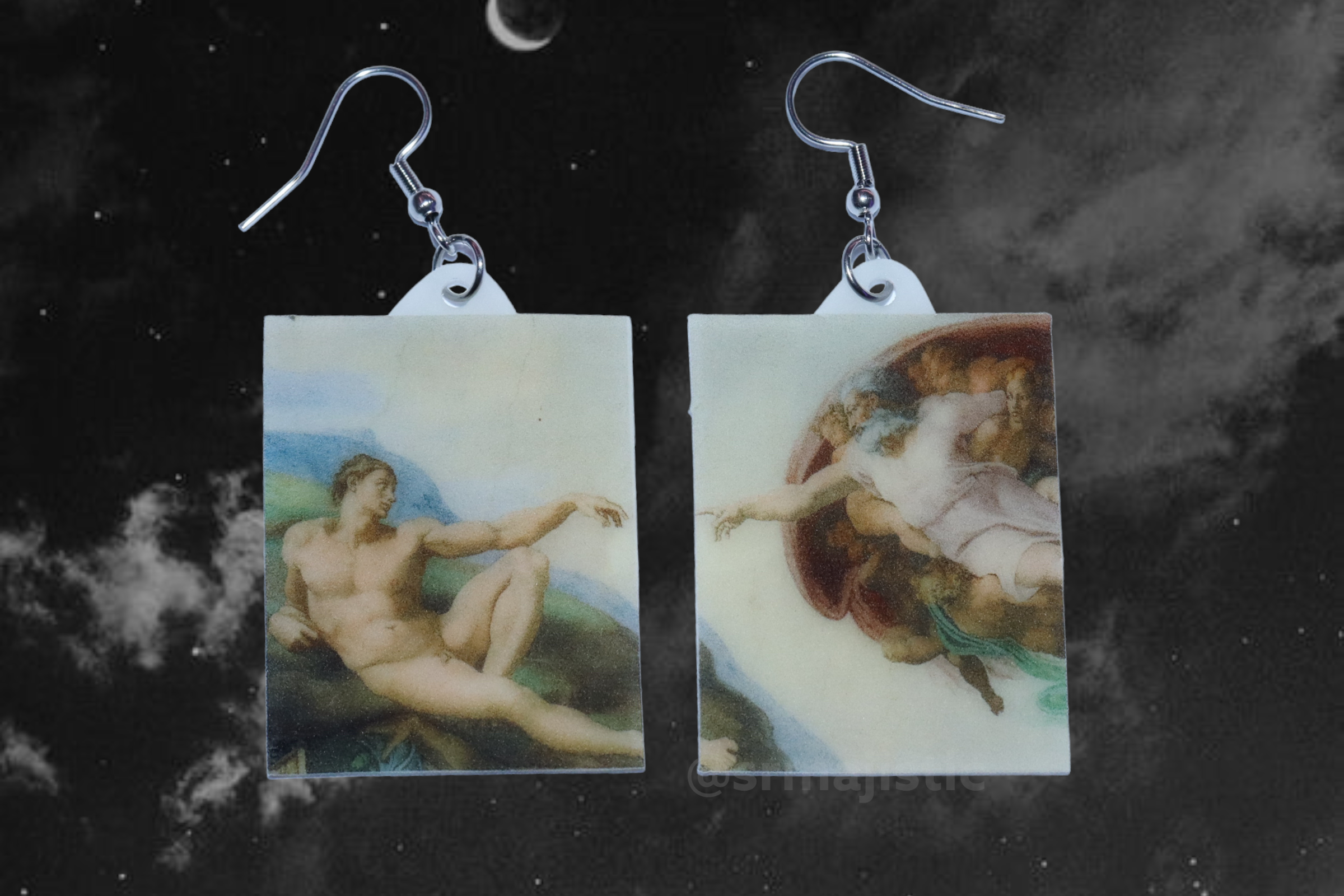 The Creation of Adam Detailed Handmade Earrings!