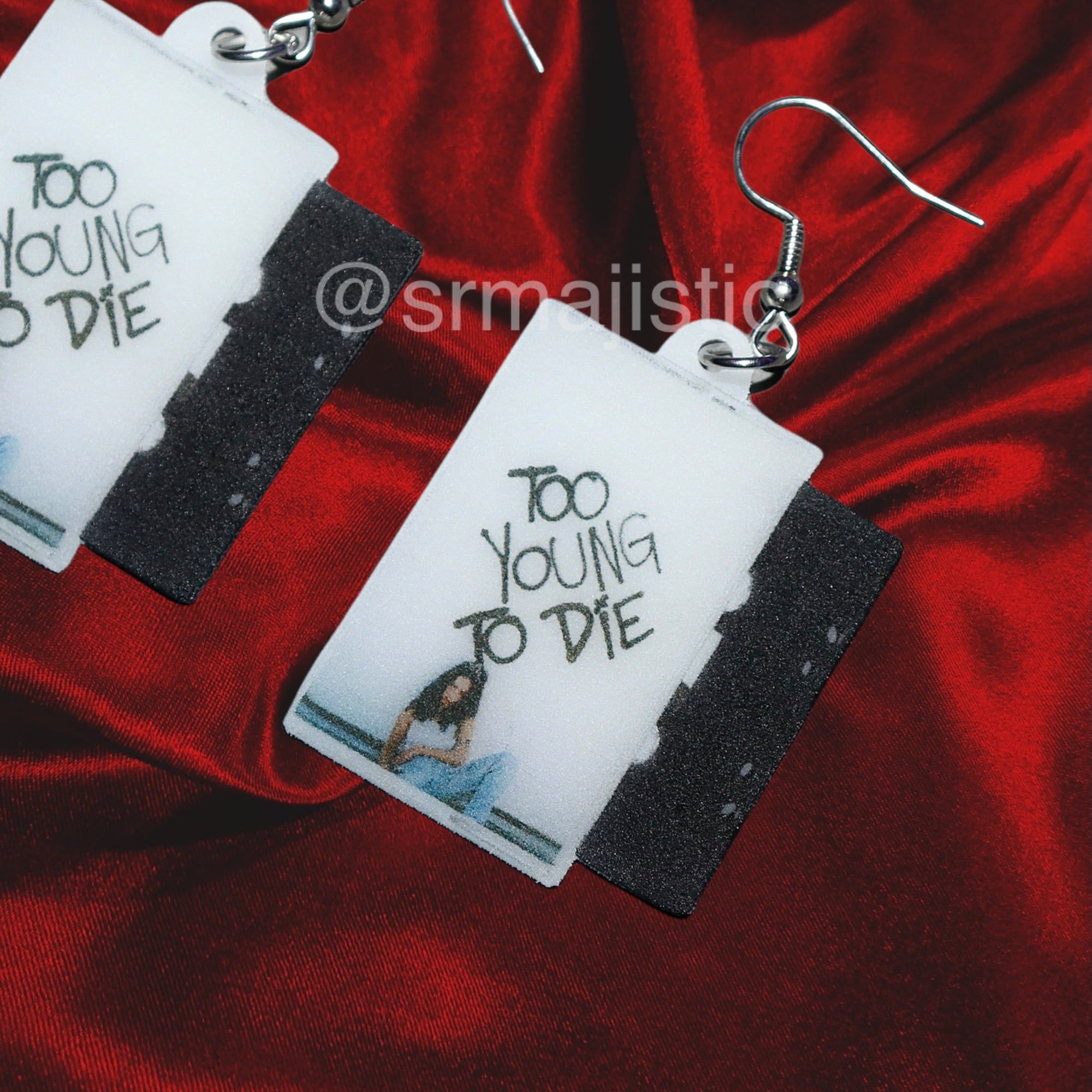 Sizzy Rocket Too Young to Die Mixtape Vinyl and Casette Album Handmade Earrings!