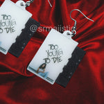 Sizzy Rocket Too Young to Die Mixtape Vinyl and Casette Album Handmade Earrings!