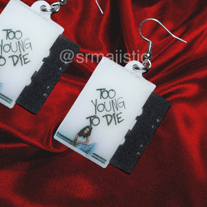 Sizzy Rocket Too Young to Die Mixtape Vinyl and Casette Album Handmade Earrings!