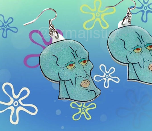 Handsome Squidward Character Handmade Earrings!