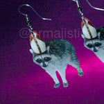 Pope Raccoon Cute Handmade Earrings!