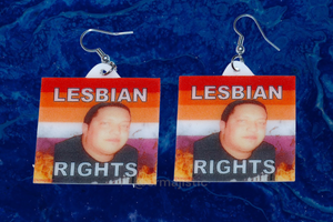 Sal Vulcano Lesbian Flame Pride Flag Handmade Earrings!