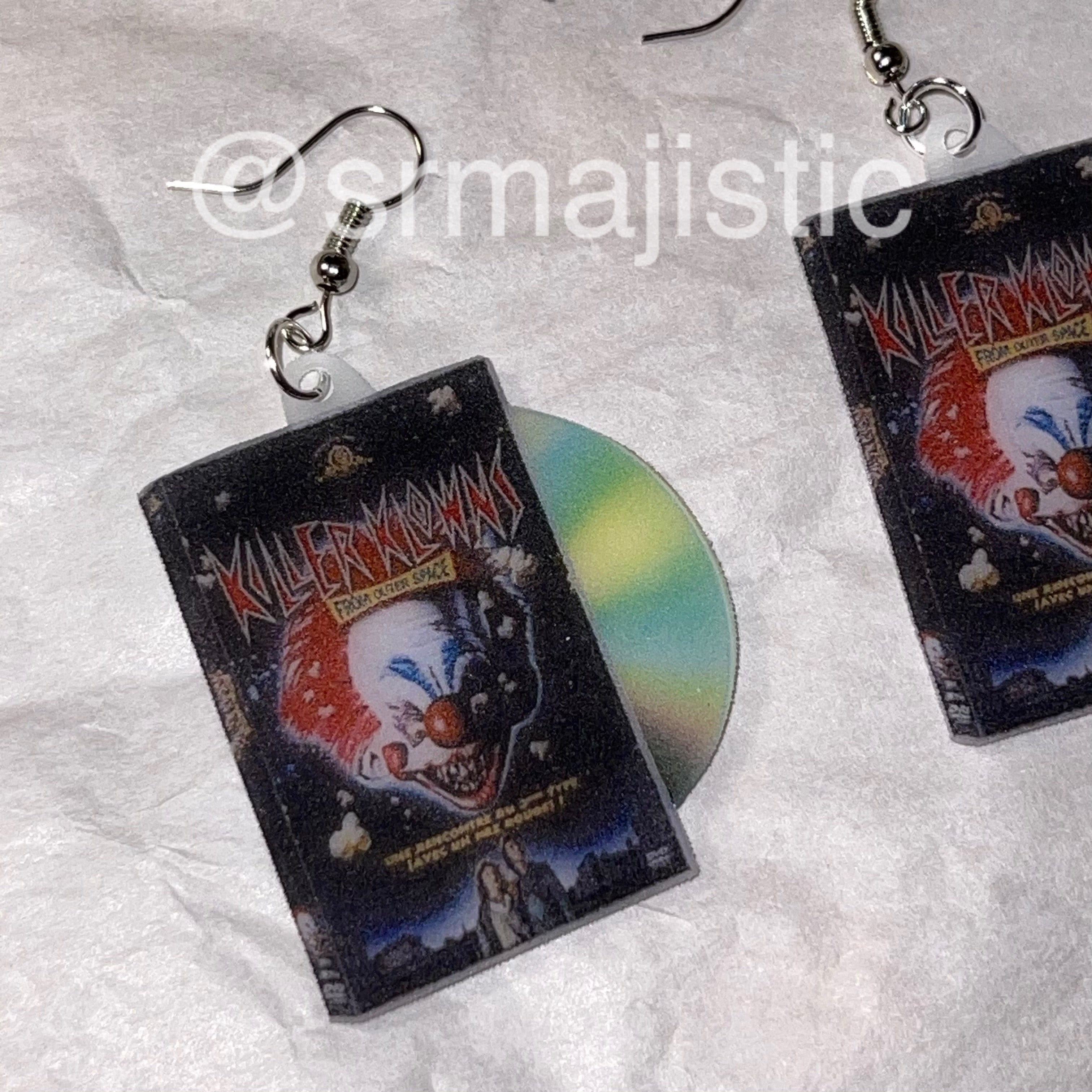 Killer Clowns from Outer Space (1988) DVD 2D detailed Handmade Earrings!