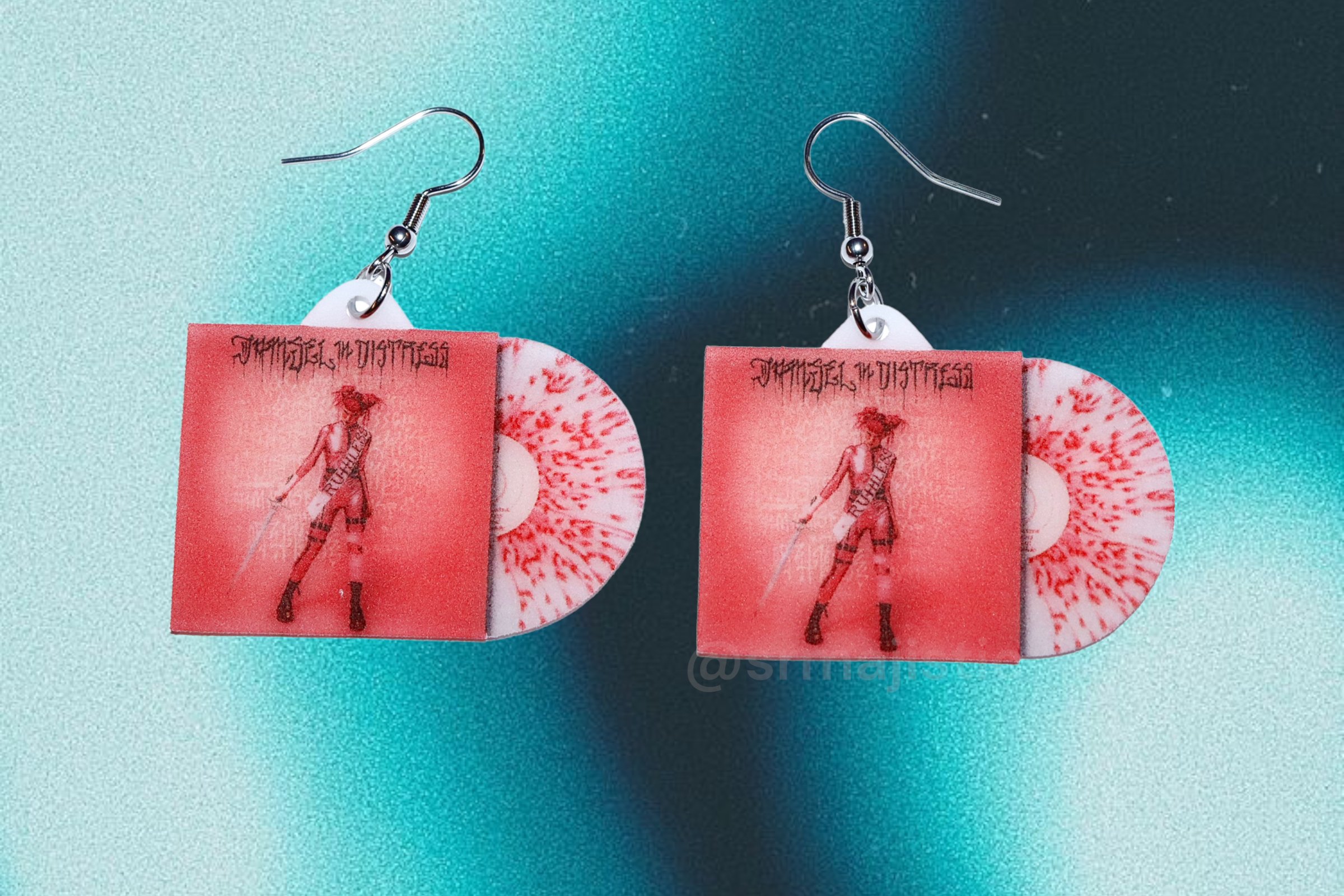 Girli Damsel in Distress/ Ex-Talk Vinyl Album Handmade Earrings!