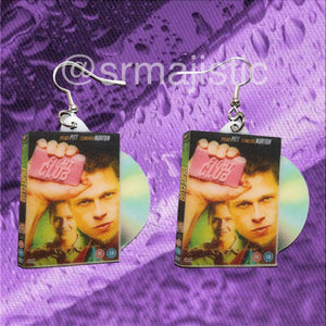 Fight Club (1999) DVD 2D detailed Handmade Earrings!