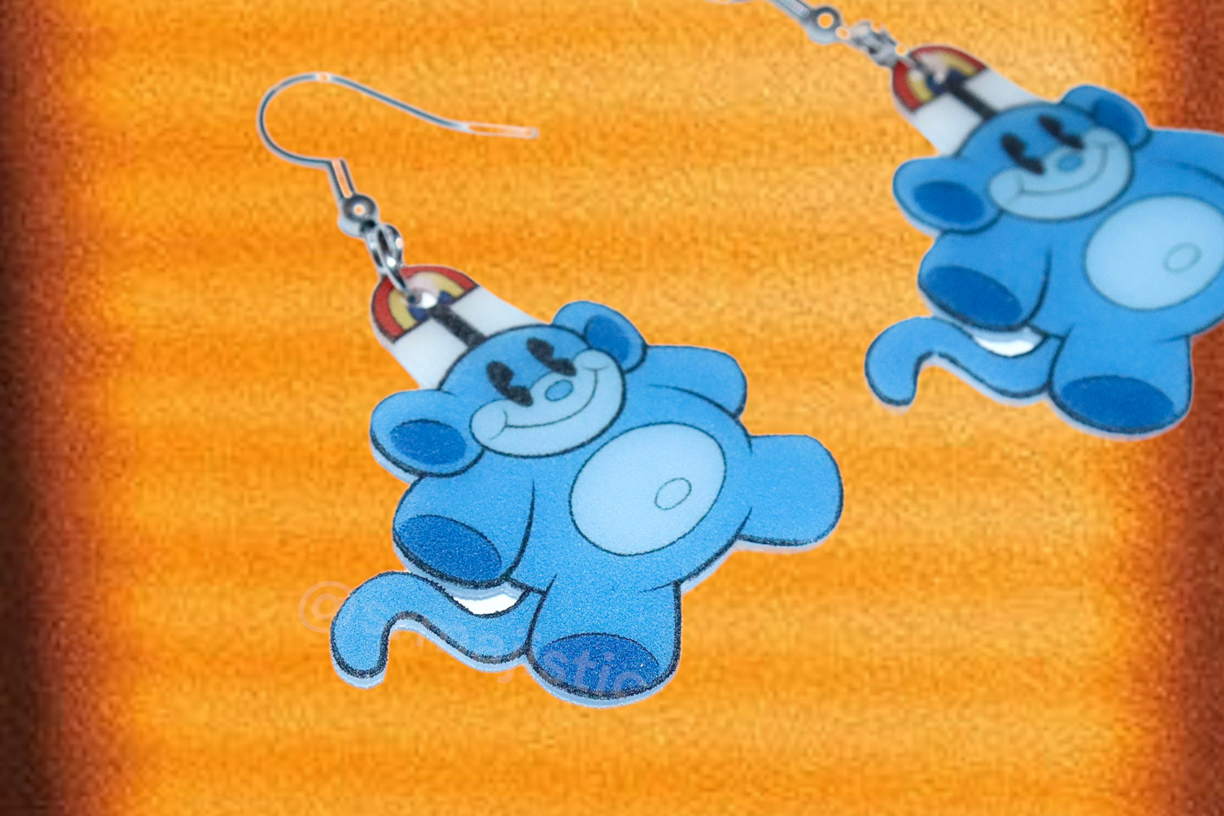 Blue Rainbow Monkey Codename: Kids Next Door 2D Character Handmade Earrings!