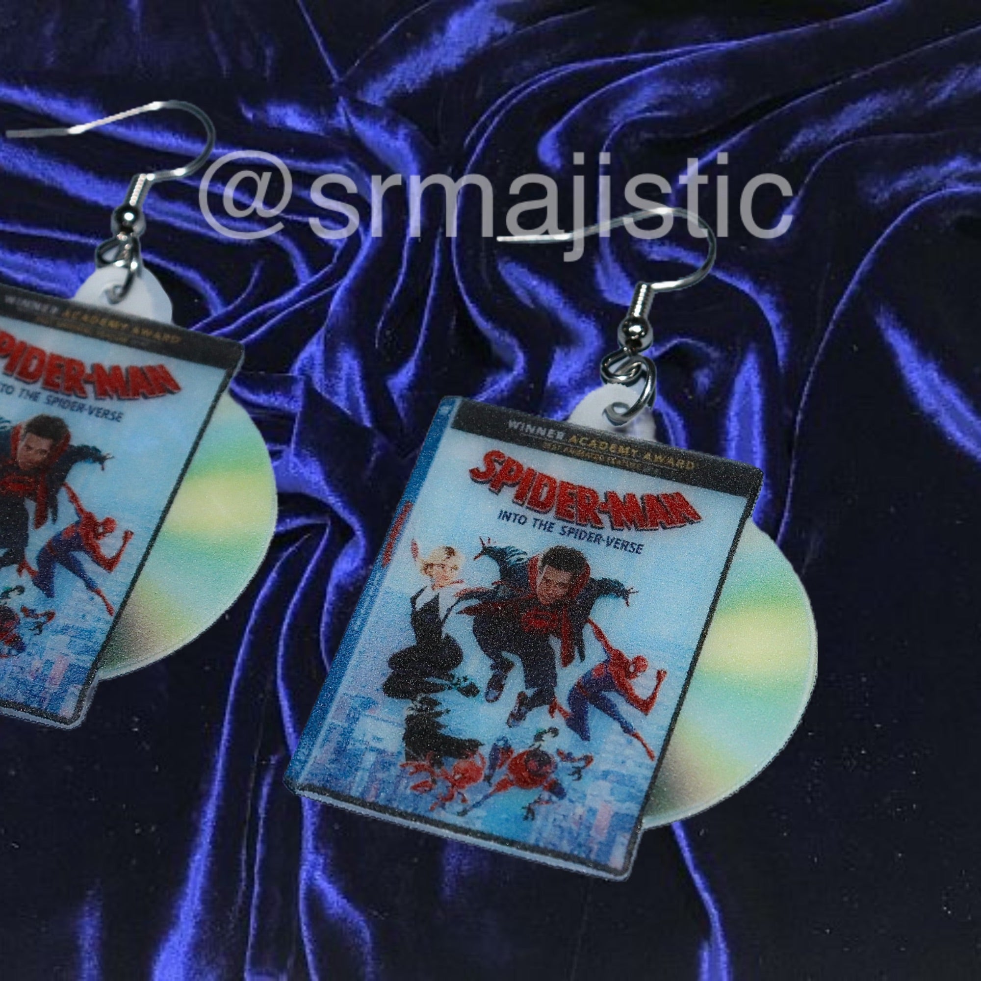 Spider-Man: Into the Spiderverse (2018) DVD 2D detailed Handmade Earrings!