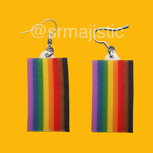PRIDE Flag Cute 2D Handmade Earrings!