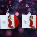 Mariah Carey Merry Christmas Vinyl Album Handmade Earrings!