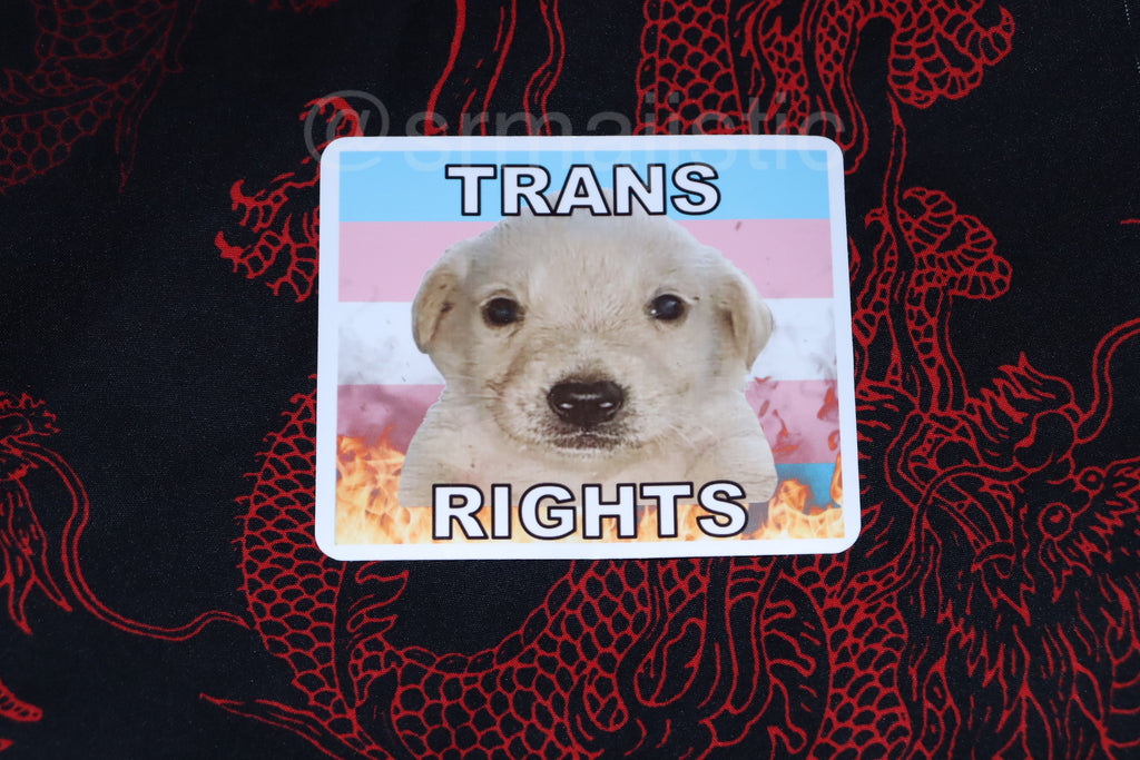 Jotchua Dog Flaming Pride Flag Character Stickers
