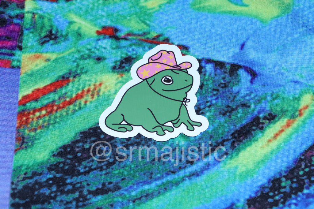 Cowboy Frog Cute Stickers!