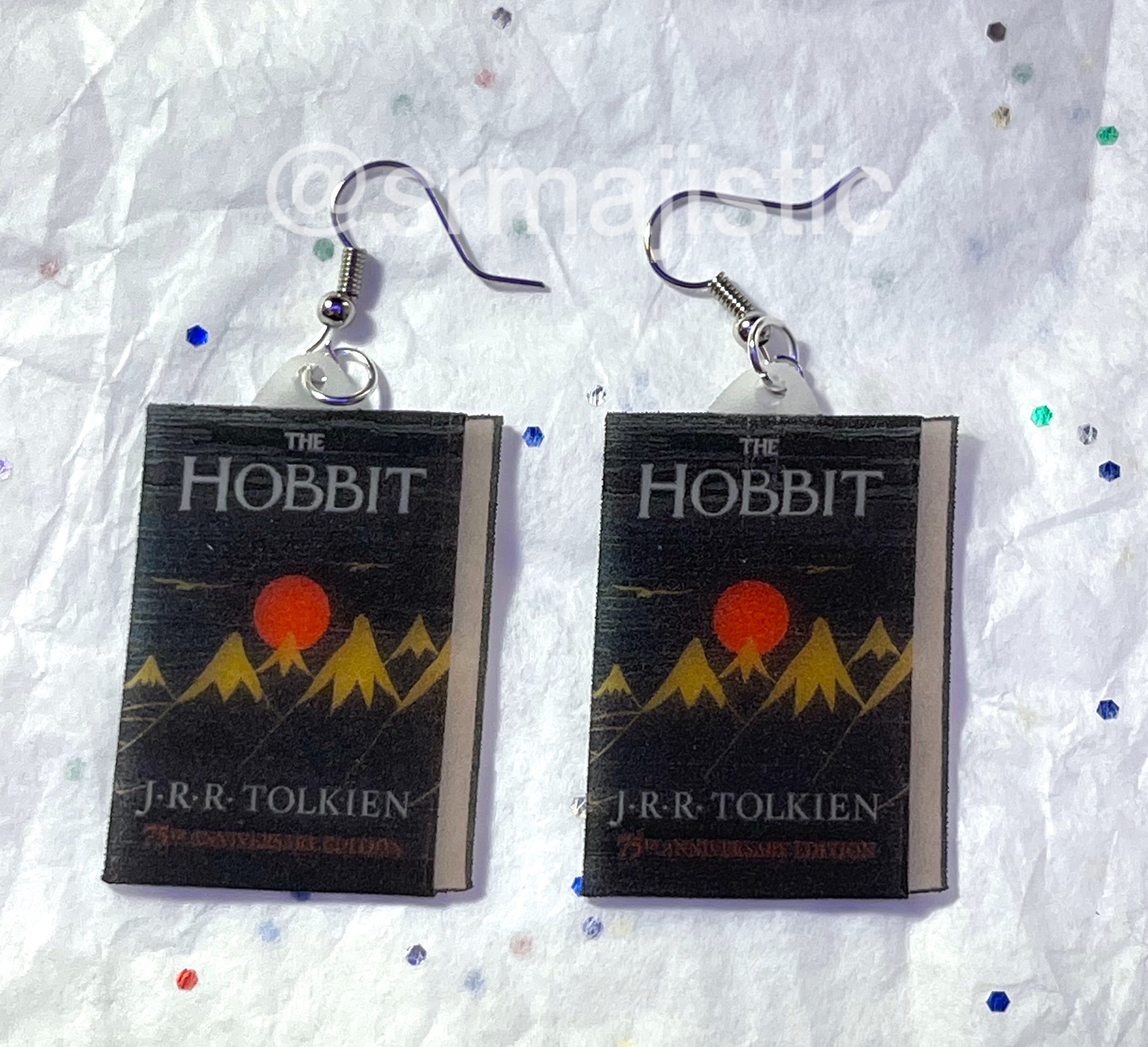 The Hobbit Book (Original Cover Design) 2D detailed Handmade Earrings!