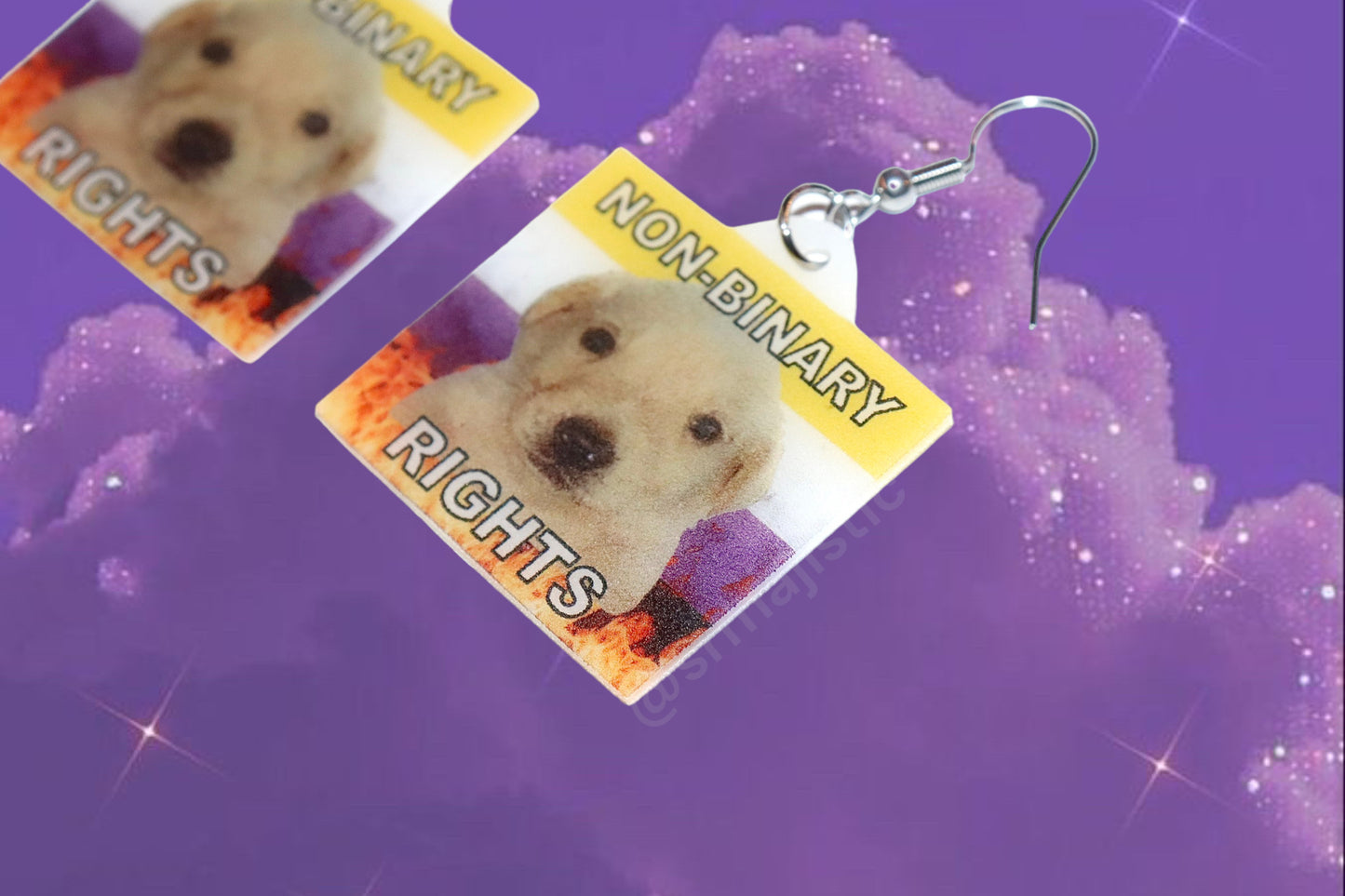 Jotchua Dog Flaming Pride Flags Handmade Earrings!