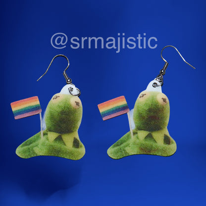 Kermit Says Gay Rights Handmade Earrings!