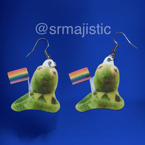 Kermit Says Gay Rights Handmade Earrings!